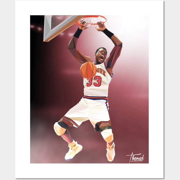 PATRICK EWING / LOW POLY Wall Art by Jey13